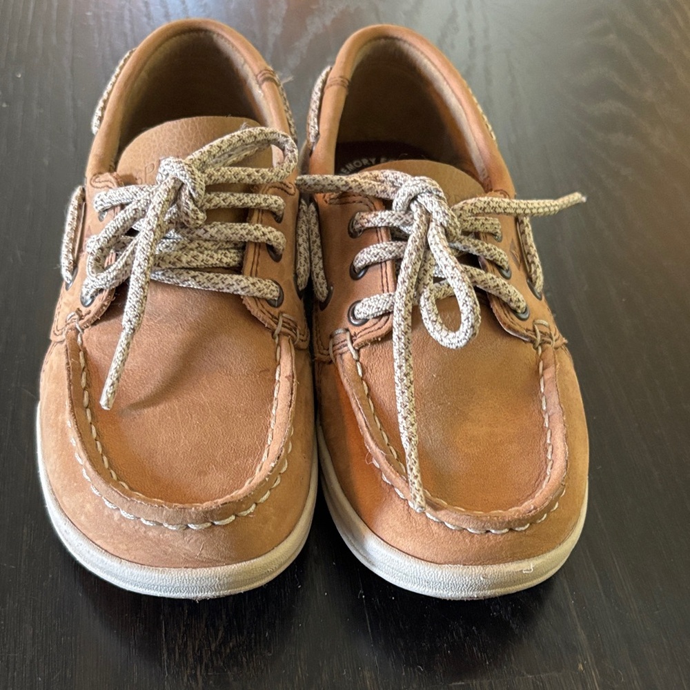 Sperry Tan Kids boat shoes